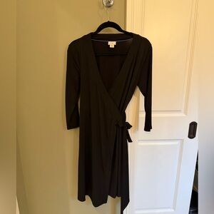 Jaclyn Smith Classic Black Long Sleeve Wrap Dress
